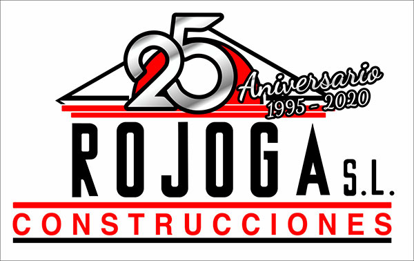 logotipo Rojoga Construcciones SL25 aniversario 